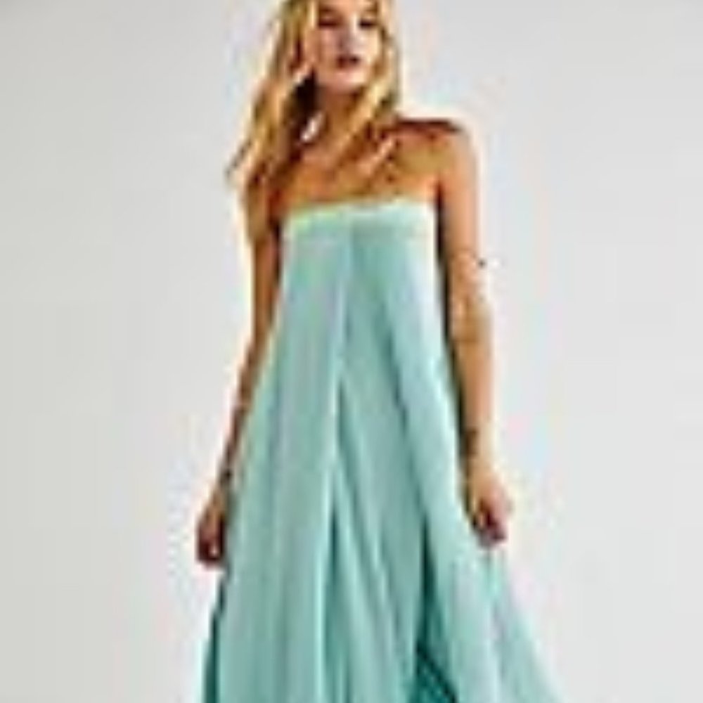 Free People Gorgeous Solid Serendipity Teal Blue Jumpsuit